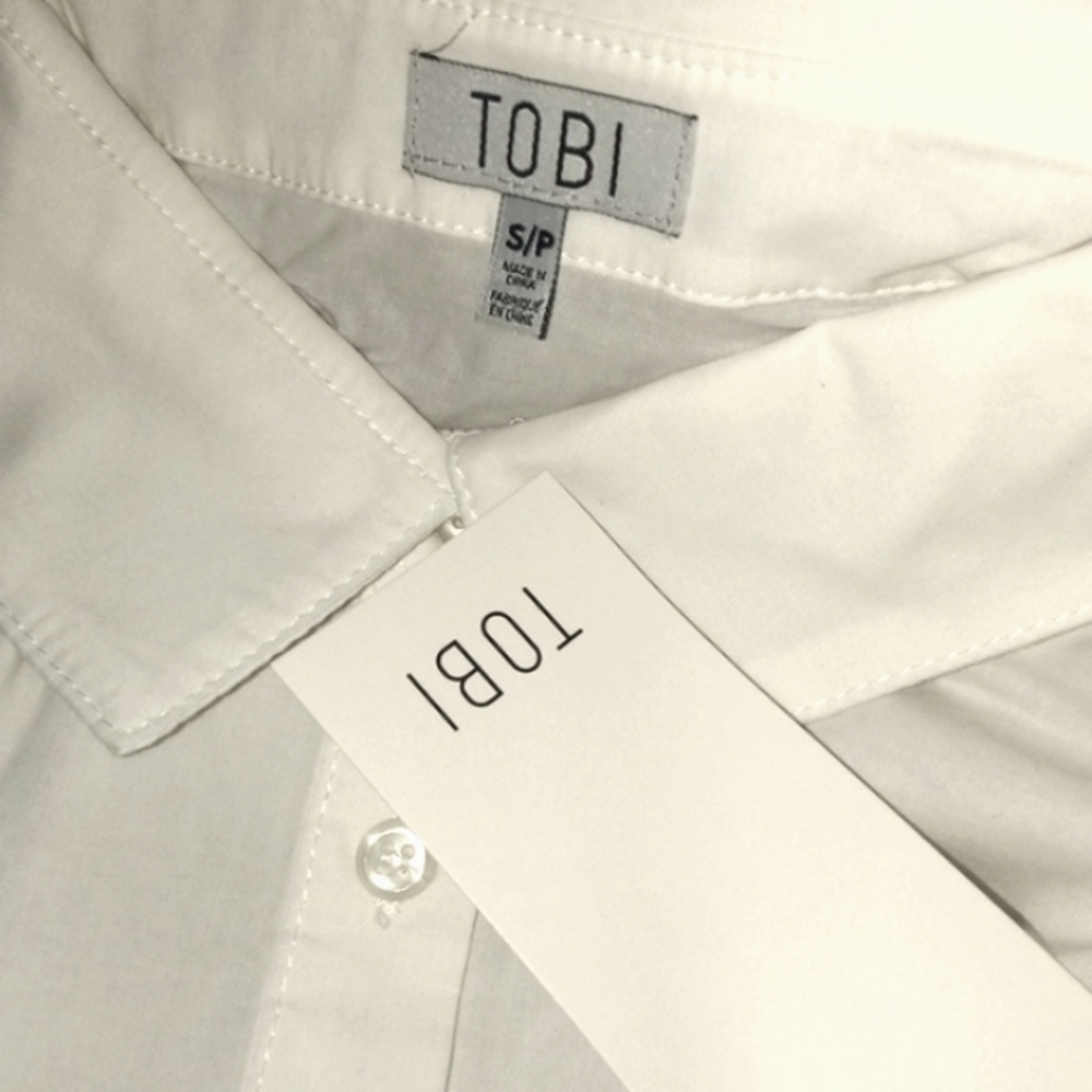 TOBI 🔥 Teacher's Pet White Collared Cutout Shirt Dress - Picture 4 of 5